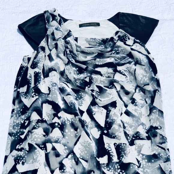 STUNNING Cynthia Steffe Dress w/ Leather US 6 - Picture 3 of 6